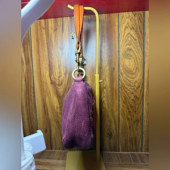 Coach Vintage Chelsea Nubuc Pink and Purple Leather Shoulder Bag - Picture 8 of 9